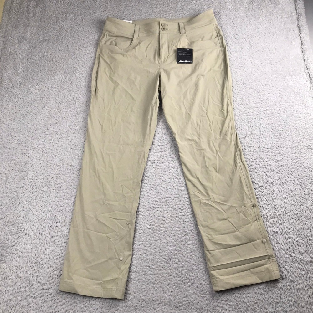 Eddie Bauer Sightscape Horizon Convertible Pants Women 10P Stone Hiking NEW NWT